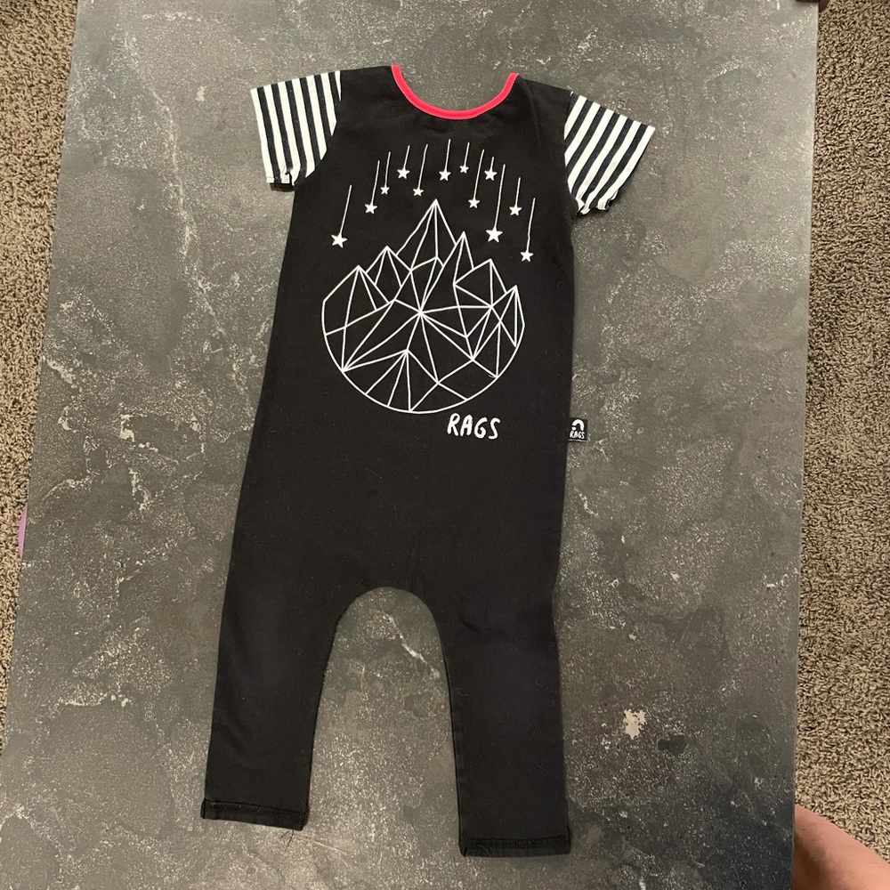 Rags To Raches Black and Red Romper